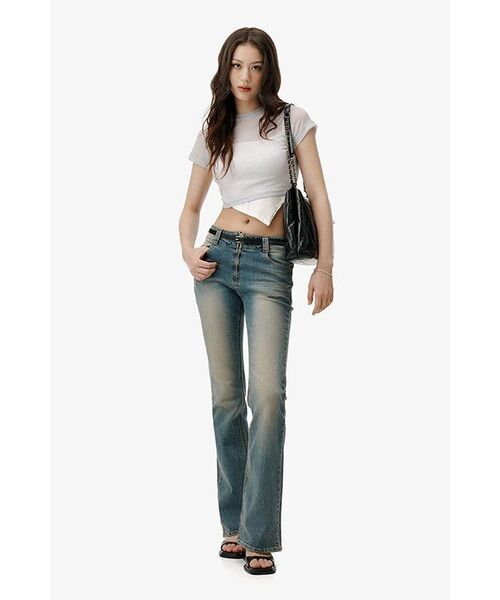 WOOALONG(ウアロン)の「Western washed boots-cut denim pants - BLUE(デニムパンツ・レディース・ブルー・SMALL/MEDIUM)」の20枚目の写真