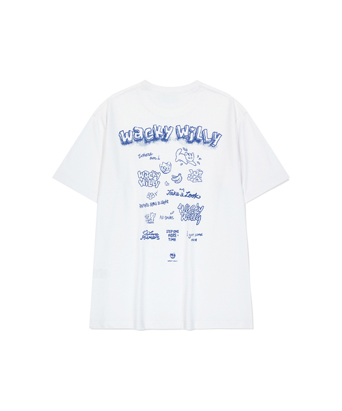 Wacky WiLLy(ワッキーウィリー)の「スケッチグラフィック半袖Tシャツ(3色)(Tシャツ/カットソー・レディース・ホワイト/ブラック・X-LARGE/SMALL/MEDIUM/LARGE/X-SMALL)」の1枚目の写真