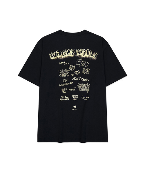 Wacky WiLLy(ワッキーウィリー)の「スケッチグラフィック半袖Tシャツ(3色)(Tシャツ/カットソー・レディース・ホワイト/ブラック・X-LARGE/SMALL/MEDIUM/LARGE/X-SMALL)」の2枚目の写真