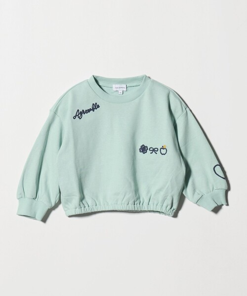 green label relaxing（グリーンレーベルリラクシング）の「チェーンステッチ 裏毛プルオーバー / トレーナー100cm-160cm（スウェット・キッズ・ネイビー/オフホワイト/ライム・160cm/140cm/110cm/120cm/100cm/150cm/130cm）」の3枚目の写真