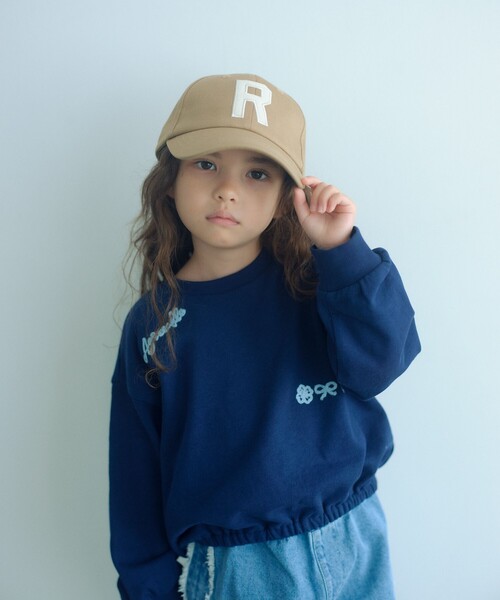 green label relaxing（グリーンレーベルリラクシング）の「チェーンステッチ 裏毛プルオーバー / トレーナー100cm-160cm（スウェット・キッズ・ネイビー/オフホワイト/ライム・160cm/140cm/110cm/120cm/100cm/150cm/130cm）」の9枚目の写真