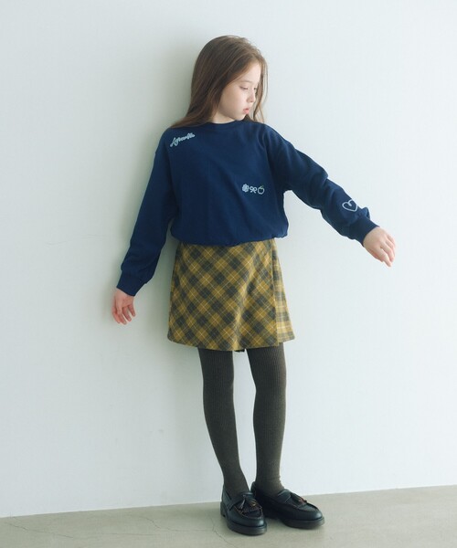 green label relaxing（グリーンレーベルリラクシング）の「チェーンステッチ 裏毛プルオーバー / トレーナー100cm-160cm（スウェット・キッズ・ネイビー/オフホワイト/ライム・160cm/140cm/110cm/120cm/100cm/150cm/130cm）」の11枚目の写真