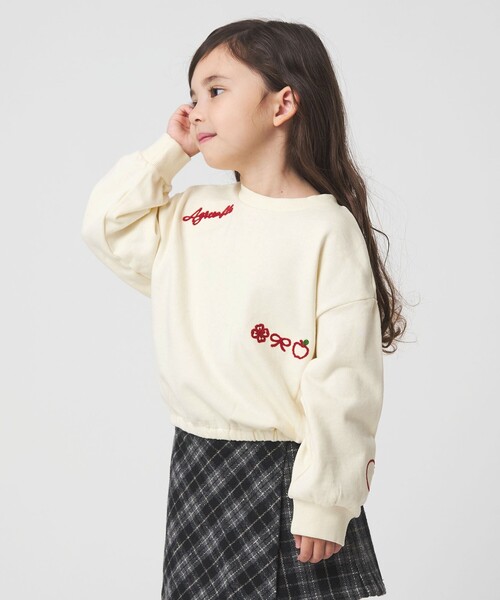 green label relaxing（グリーンレーベルリラクシング）の「チェーンステッチ 裏毛プルオーバー / トレーナー100cm-160cm（スウェット・キッズ・ネイビー/オフホワイト/ライム・160cm/140cm/110cm/120cm/100cm/150cm/130cm）」の12枚目の写真