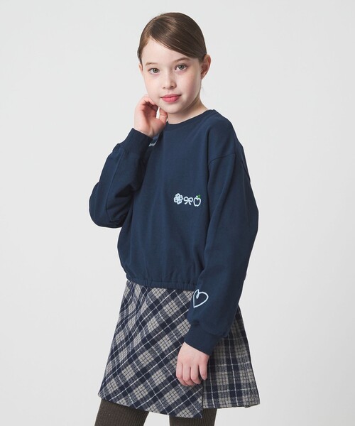 green label relaxing（グリーンレーベルリラクシング）の「チェーンステッチ 裏毛プルオーバー / トレーナー100cm-160cm（スウェット・キッズ・ネイビー/オフホワイト/ライム・160cm/140cm/110cm/120cm/100cm/150cm/130cm）」の17枚目の写真