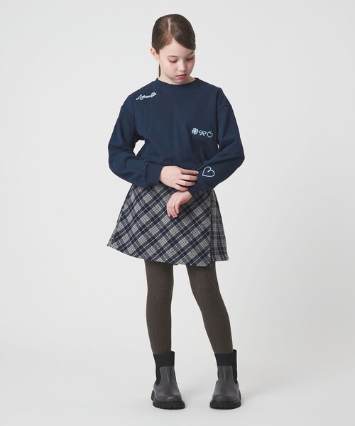 green label relaxing（グリーンレーベルリラクシング）の「チェーンステッチ 裏毛プルオーバー / トレーナー100cm-160cm（スウェット・キッズ・ネイビー/オフホワイト/ライム・160cm/140cm/110cm/120cm/100cm/150cm/130cm）」の18枚目の写真