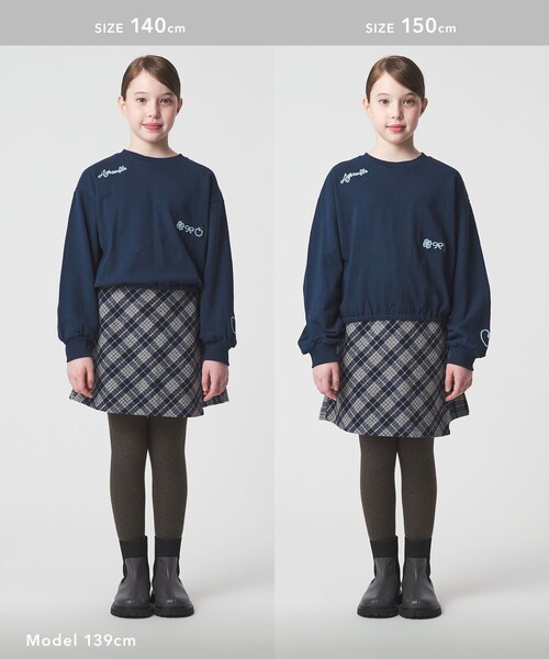 green label relaxing（グリーンレーベルリラクシング）の「チェーンステッチ 裏毛プルオーバー / トレーナー100cm-160cm（スウェット・キッズ・ネイビー/オフホワイト/ライム・160cm/140cm/110cm/120cm/100cm/150cm/130cm）」の19枚目の写真