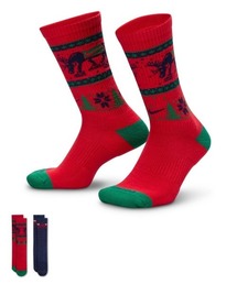 NIKE（ナイキ）の「NIKE Everyday Plus Cushioned Winter Wonderland Crew Socks (2 Pairs)（ナイキ エブリデイ プラス クッションド ウィンター ワンダーランド クルー ソックス (2足)）（ソックス/靴下）」