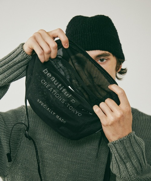 ビューティフルピープル　メッシュ ボディバッグ黒　未使用品 beautiful people（ビューティフルピープル）の「nothing to hide half