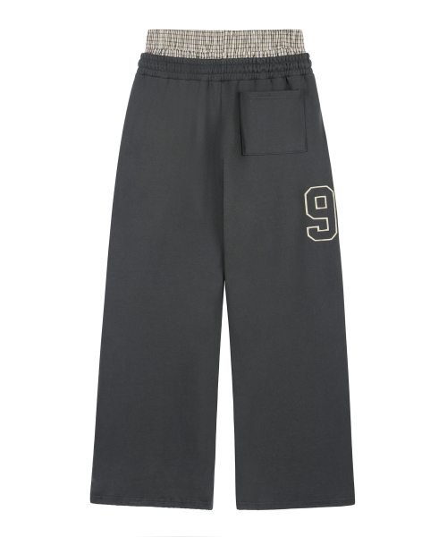 ROCKCAKE(ロックケーキ)の「Check Layered 96 Wide 2way Jogger - Charcoal(スウェットパンツ・レディース・その他・X-SMALL/SMALL)」の3枚目の写真