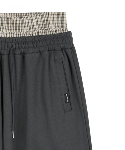 ROCKCAKE(ロックケーキ)の「Check Layered 96 Wide 2way Jogger - Charcoal(スウェットパンツ・レディース・その他・X-SMALL/SMALL)」の5枚目の写真
