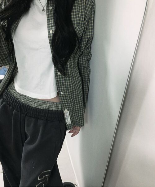 ROCKCAKE(ロックケーキ)の「Check Layered 96 Wide 2way Jogger - Charcoal(スウェットパンツ・レディース・その他・X-SMALL/SMALL)」の7枚目の写真