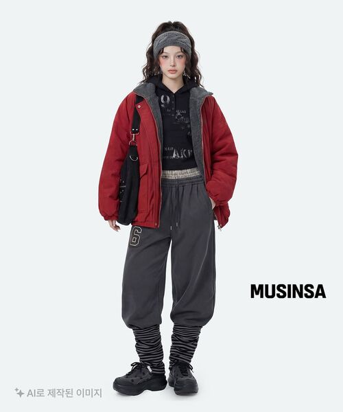 ROCKCAKE(ロックケーキ)の「Check Layered 96 Wide 2way Jogger - Charcoal(スウェットパンツ・レディース・その他・X-SMALL/SMALL)」の8枚目の写真