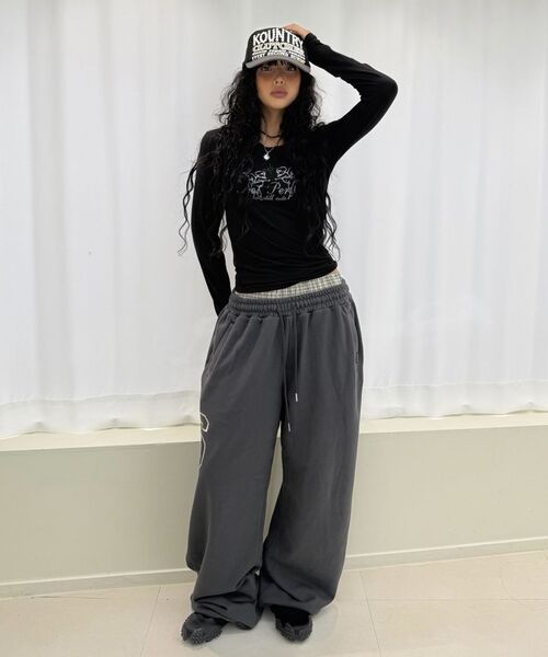 ROCKCAKE(ロックケーキ)の「Check Layered 96 Wide 2way Jogger - Charcoal(スウェットパンツ・レディース・その他・X-SMALL/SMALL)」の16枚目の写真