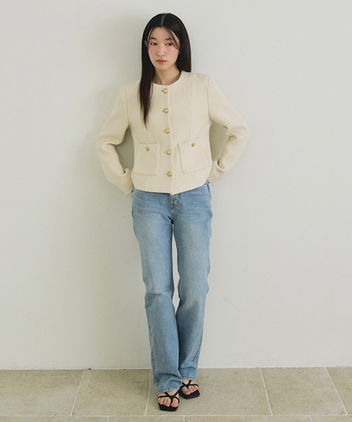 LINGSEOUL(リングソウル)の「gold button tweed jacket-ivory(テーラードジャケット・レディース・その他・SMALL/MEDIUM)」の2枚目の写真