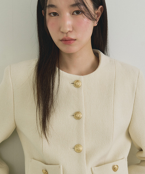 LINGSEOUL(リングソウル)の「gold button tweed jacket-ivory(テーラードジャケット・レディース・その他・SMALL/MEDIUM)」の4枚目の写真