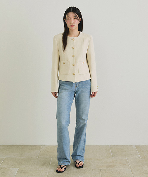 LINGSEOUL(リングソウル)の「gold button tweed jacket-ivory(テーラードジャケット・レディース・その他・SMALL/MEDIUM)」の5枚目の写真