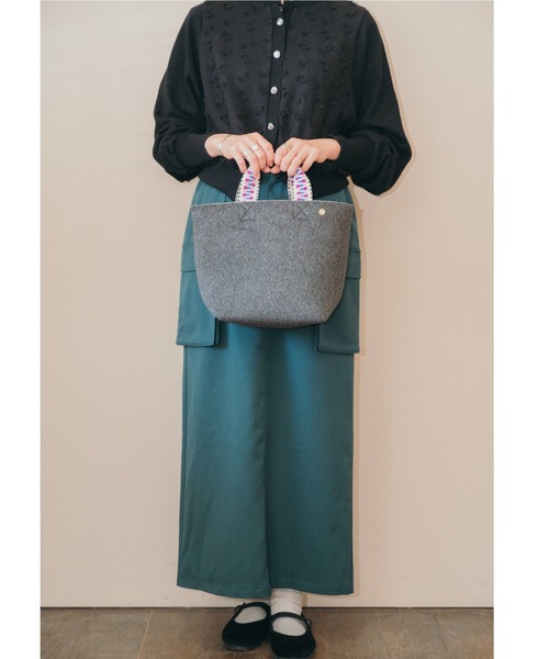 LILA&FLEUR(リラアンドフルール)の「Felt Tote Bag(トートバッグ・レディース・オレンジ/マスタード/ブラウン/チャコールグレー/ヘザーグレー・ONE SIZE)」の6枚目の写真