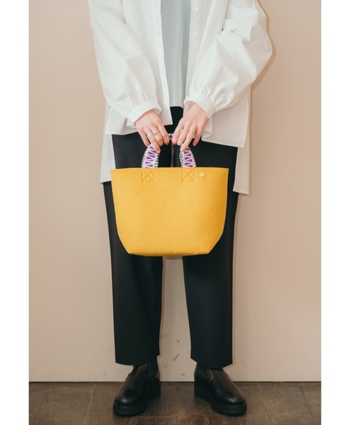 LILA&FLEUR(リラアンドフルール)の「Felt Tote Bag(トートバッグ・レディース・オレンジ/マスタード/ブラウン/チャコールグレー/ヘザーグレー・ONE SIZE)」の8枚目の写真
