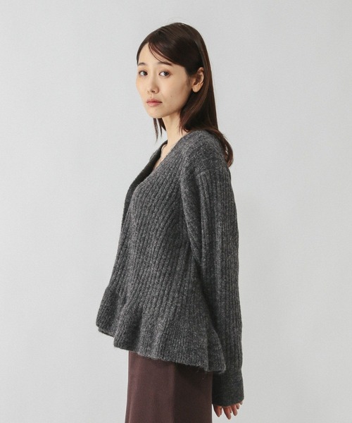 GLOBAL WORK(グローバルワーク)の「モヘヤタッチペプラムカーディガン/603655(カーディガン/ボレロ・レディース・ワインレッド/チャコールグレー/アイボリー・LARGE/MEDIUM)」の7枚目の写真