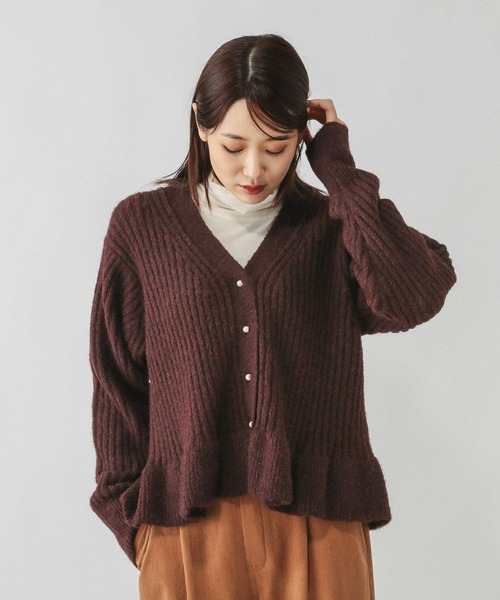 GLOBAL WORK(グローバルワーク)の「モヘヤタッチペプラムカーディガン/603655(カーディガン/ボレロ・レディース・ワインレッド/チャコールグレー/アイボリー・LARGE/MEDIUM)」の14枚目の写真