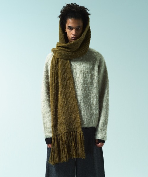CAMPHOR WOOD（カンファーウッド）の「MOHAIR TOUCH SUPER SHAGGY PULLOVER / モヘアタッチスーパーシャギープルオーバー（ニット/セーター・メンズ・ピンク/ブラック/アッシュ・MEDIUM/LARGE）」の2枚目の写真