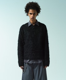 RAME TWEED KNIT L/S SHIRT / ラメツイードニットシャツ（ニット