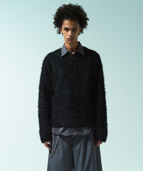 CAMPHOR WOOD モヘアタッチスーパーシャギーカーディガン MOHAIR TOUCH