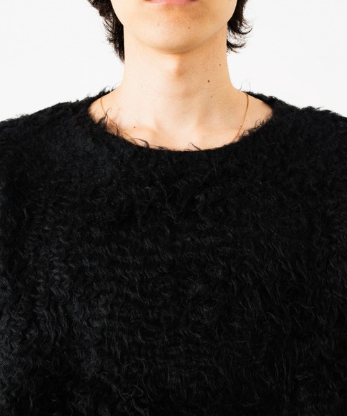 CAMPHOR WOOD（カンファーウッド）の「MOHAIR TOUCH SUPER SHAGGY PULLOVER / モヘアタッチスーパーシャギープルオーバー（ニット/セーター・メンズ・ピンク/ブラック/アッシュ・MEDIUM/LARGE）」の8枚目の写真