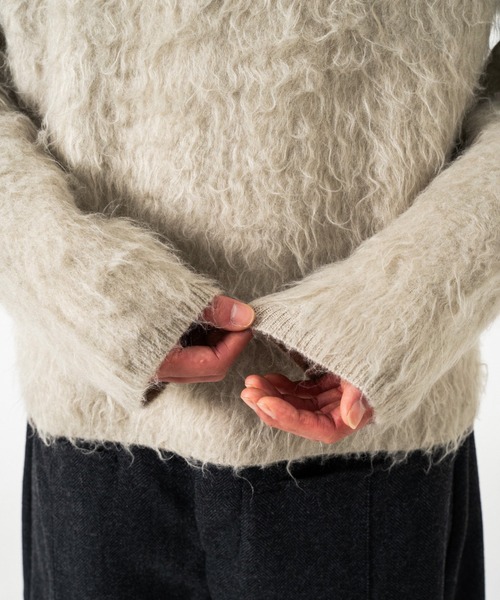 CAMPHOR WOOD（カンファーウッド）の「MOHAIR TOUCH SUPER SHAGGY PULLOVER / モヘアタッチスーパーシャギープルオーバー（ニット/セーター・メンズ・ピンク/ブラック/アッシュ・MEDIUM/LARGE）」の15枚目の写真