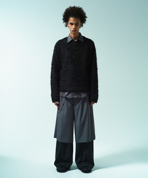 CAMPHOR WOOD（カンファーウッド）の「MOHAIR TOUCH SUPER SHAGGY PULLOVER / モヘアタッチスーパーシャギープルオーバー（ニット/セーター・メンズ・ピンク/ブラック/アッシュ・MEDIUM/LARGE）」の4枚目の写真
