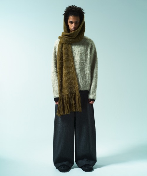 CAMPHOR WOOD（カンファーウッド）の「MOHAIR TOUCH SUPER SHAGGY PULLOVER / モヘアタッチスーパーシャギープルオーバー（ニット/セーター・メンズ・ピンク/ブラック/アッシュ・MEDIUM/LARGE）」の5枚目の写真