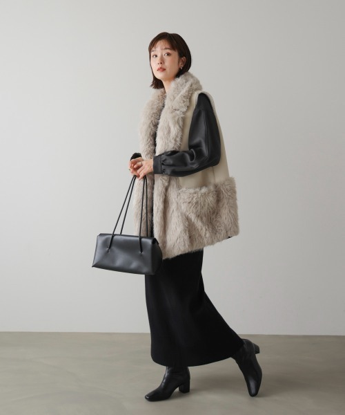 Bou Jeloud（ブージュルード）の「ファームートン切替コクーンベスト（ベスト・レディース・モカ/グレイッシュベージュ・38）」の20枚目の写真