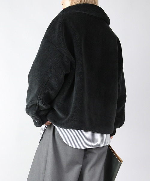 and it_（アンドイット）の「テディベアボアジップアップブルゾン（ブルゾン・レディース・チャコール/ブラウン/ブラック・M）」の6枚目の写真