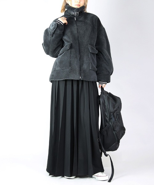 and it_（アンドイット）の「テディベアボアジップアップブルゾン（ブルゾン・レディース・チャコール/ブラウン/ブラック・M）」の11枚目の写真