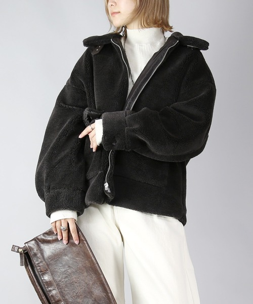 and it_（アンドイット）の「テディベアボアジップアップブルゾン（ブルゾン・レディース・チャコール/ブラウン/ブラック・M）」の13枚目の写真