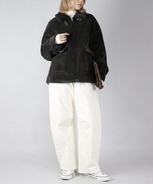 and it_（アンドイット）の「テディベアボアジップアップブルゾン（ブルゾン・レディース・チャコール/ブラウン/ブラック・M）」の15枚目の写真