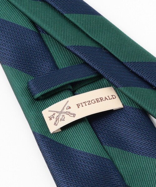 BEAMS F(ビームスエフ)の「FITZGERALD / シルク ストライプ ネクタイ(ネクタイ・メンズ・グリーン/ネイビー・ONE SIZE)」の4枚目の写真