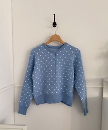 4INT.（フォイント）の「ドット ニット セミクロップド カーディガン（カーディガン/ボレロ）」