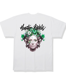 サイバーフラワーミックスグリーンTシャツホワイト