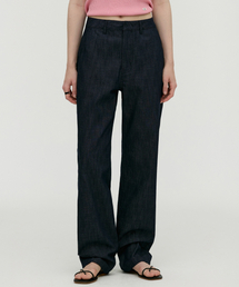 MONGDOL（モンドル）の「Linen Like Straight Denim Pants Indigo MDPT058INDIGO（デニムパンツ）」