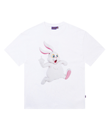 LAUGHER（ラファー）の「Puck and Run Bunny (White) 3D T-Shirt - White（Tシャツ/カットソー）」