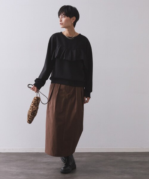 OPAQUE.CLIP(オペークドットクリップ)の「フリルドッキングトップス【洗濯機OK】(Tシャツ/カットソー・レディース・ブラック/ブラウン系その他/ライトベージュ・38/40)」の5枚目の写真