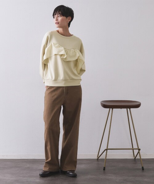 OPAQUE.CLIP(オペークドットクリップ)の「フリルドッキングトップス【洗濯機OK】(Tシャツ/カットソー・レディース・ブラック/ブラウン系その他/ライトベージュ・38/40)」の13枚目の写真