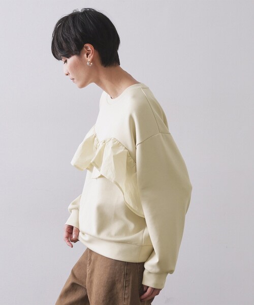 OPAQUE.CLIP(オペークドットクリップ)の「フリルドッキングトップス【洗濯機OK】(Tシャツ/カットソー・レディース・ブラック/ブラウン系その他/ライトベージュ・38/40)」の17枚目の写真
