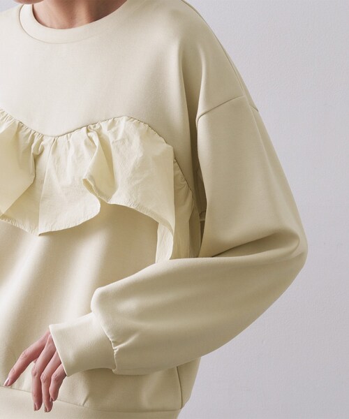 OPAQUE.CLIP(オペークドットクリップ)の「フリルドッキングトップス【洗濯機OK】(Tシャツ/カットソー・レディース・ブラック/ブラウン系その他/ライトベージュ・38/40)」の20枚目の写真