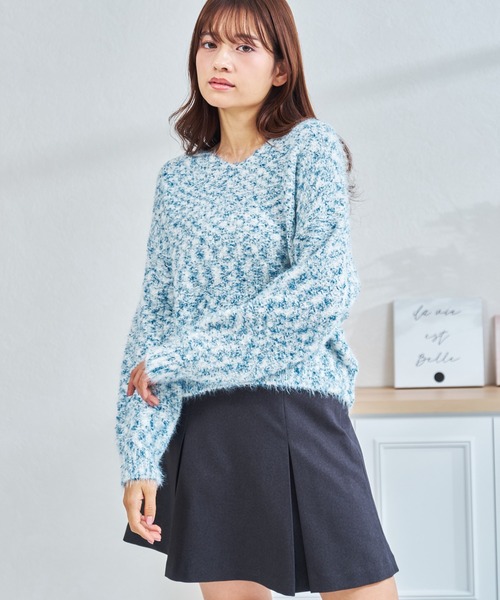 MISCH MASCH(ミッシュマッシュ)の「ZOZO限定 ミックスシャギーニット(ニット/セーター・レディース・イエロー/ブルー・フリ-)」の15枚目の写真