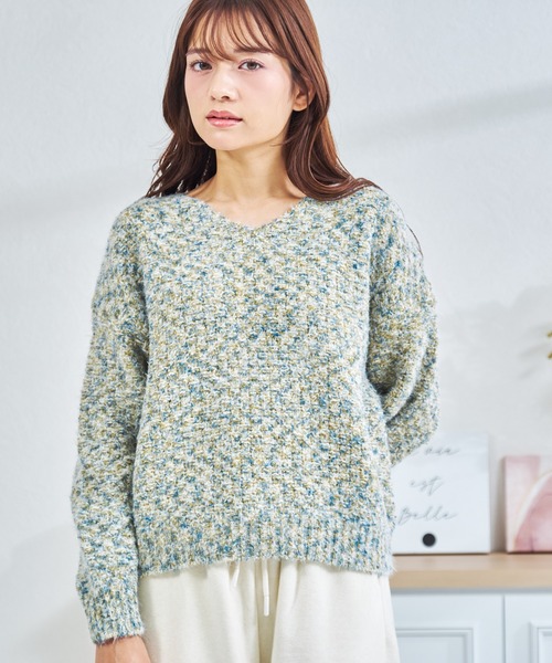 MISCH MASCH(ミッシュマッシュ)の「ZOZO限定 ミックスシャギーニット(ニット/セーター・レディース・イエロー/ブルー・フリ-)」の8枚目の写真