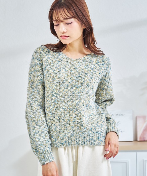 MISCH MASCH(ミッシュマッシュ)の「ZOZO限定 ミックスシャギーニット(ニット/セーター・レディース・イエロー/ブルー・フリ-)」の18枚目の写真