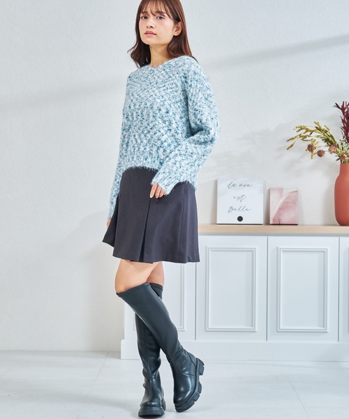 MISCH MASCH(ミッシュマッシュ)の「ZOZO限定 ミックスシャギーニット(ニット/セーター・レディース・イエロー/ブルー・フリ-)」の4枚目の写真