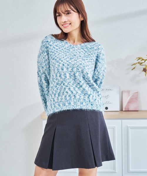 MISCH MASCH(ミッシュマッシュ)の「ZOZO限定 ミックスシャギーニット(ニット/セーター・レディース・イエロー/ブルー・フリ-)」の9枚目の写真